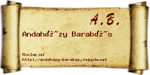 Andaházy Barabás névjegykártya
